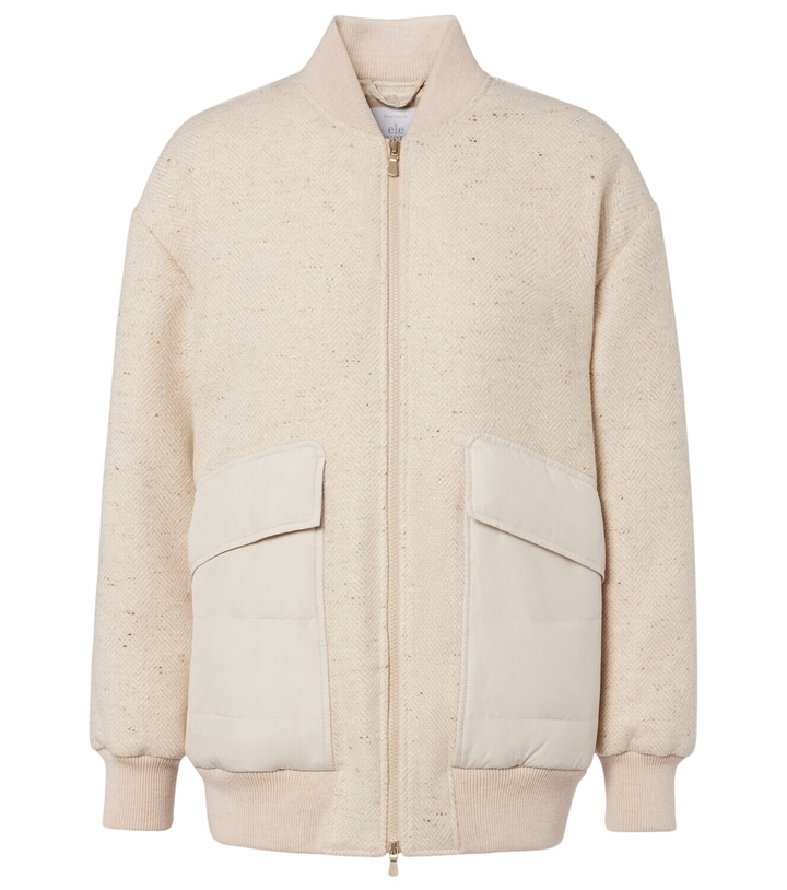 Photo: Eleventy Herringbone wool-blend down jacket