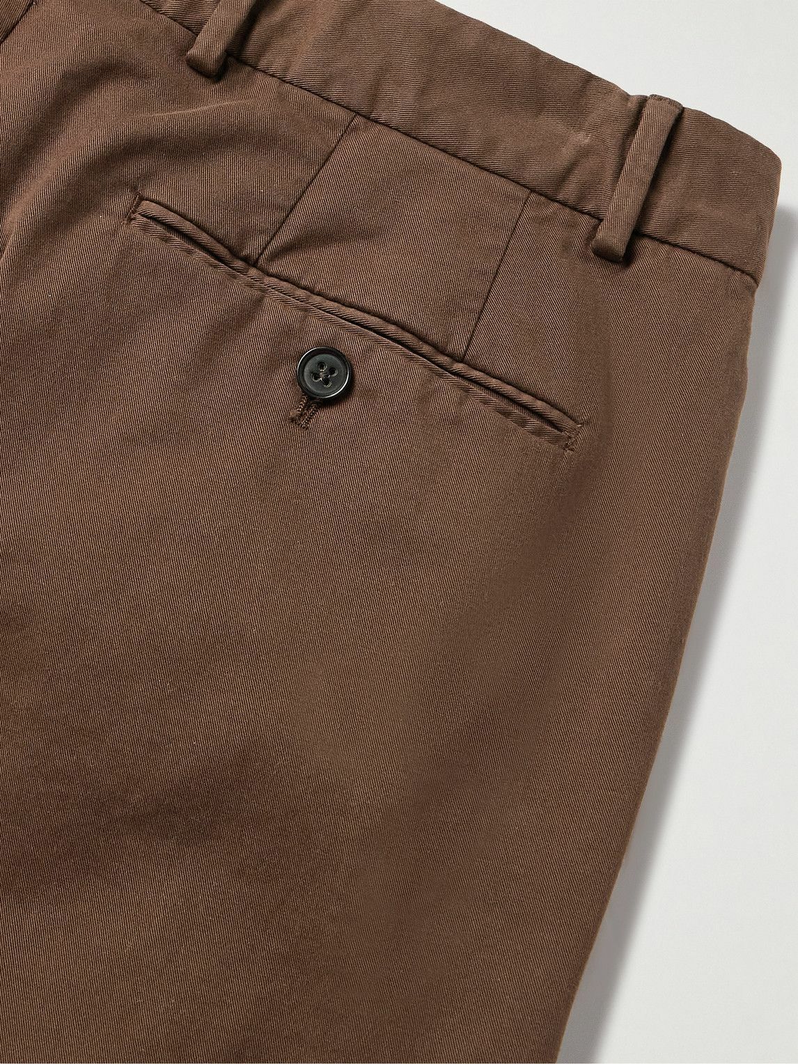 Ralph Lauren Purple label - Eaton Slim-Fit Straight-Leg Garment-Dyed Stretch-Cotton Twill Chinos - Brown