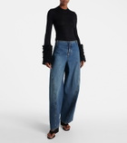 Alaïa Ruffled sheer mohair-blend top
