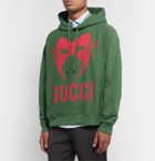 Gucci - Oversized Printed Loopback Cotton-Jersey Hoodie - Green
