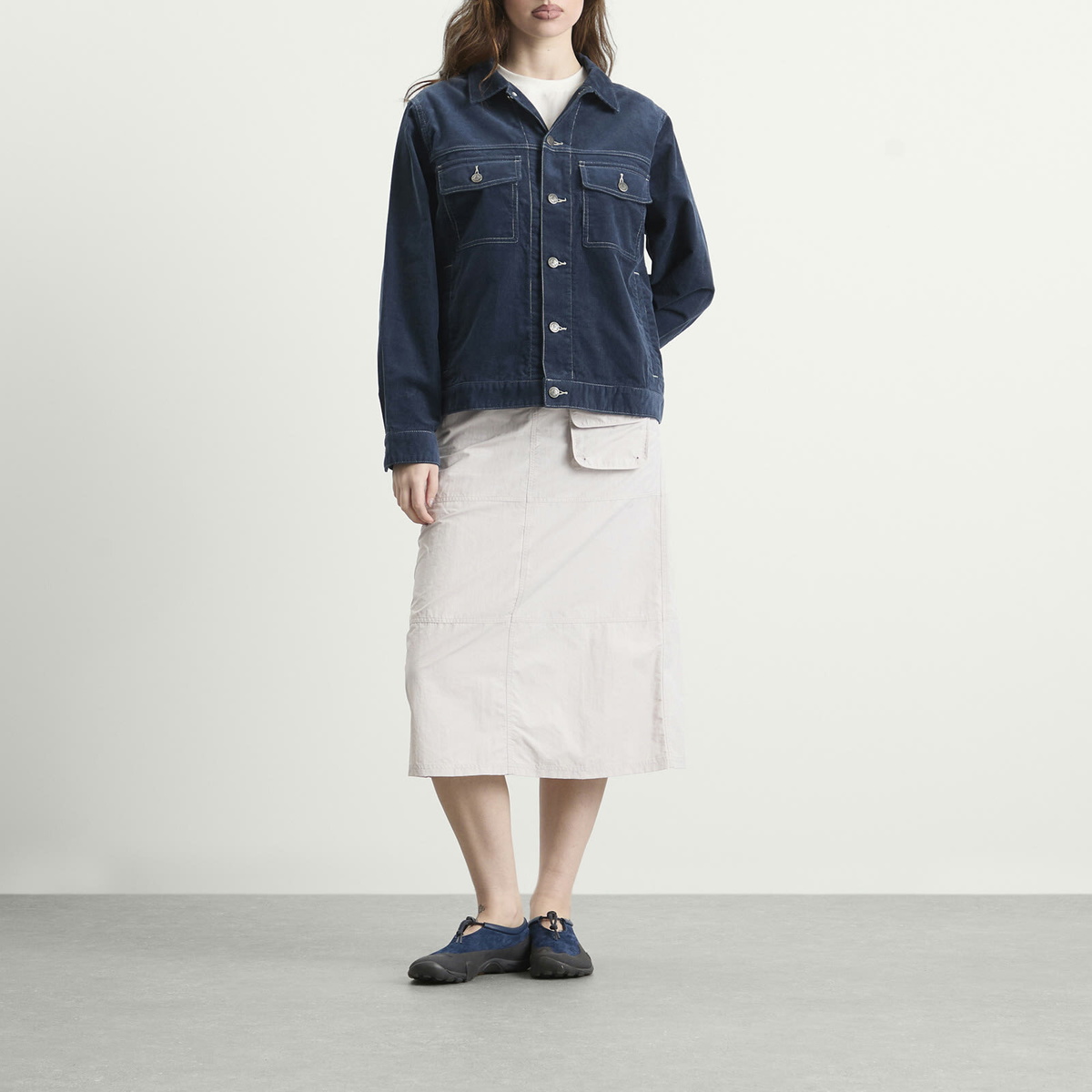 Gramicci Women's Corduroy Trucker Jacket in Navy