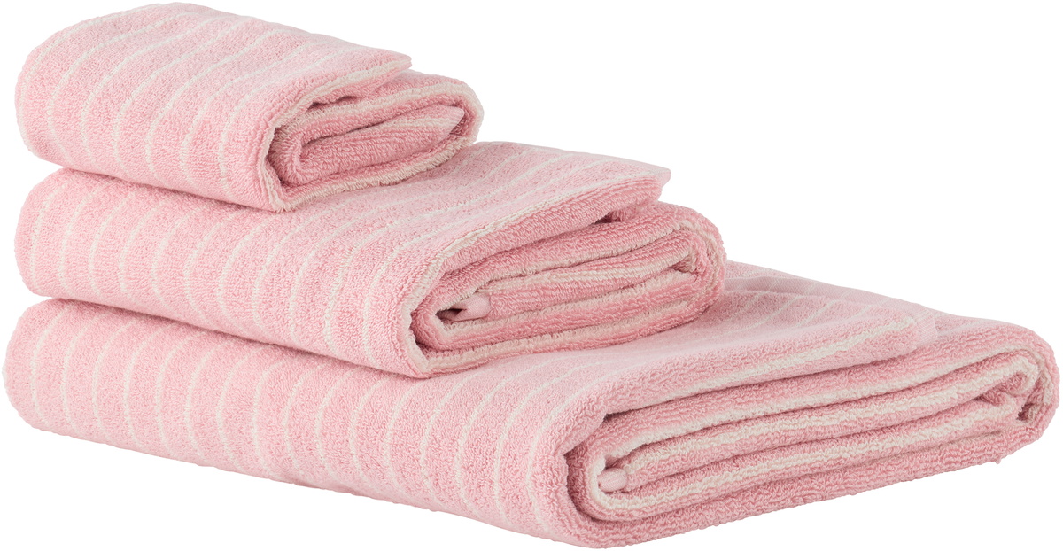 Tekla Pink Striped Towel Set, 3 pcs