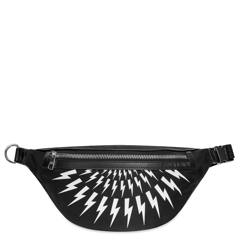 Neil Barrett Lightning Bolt Backpack in Black & White