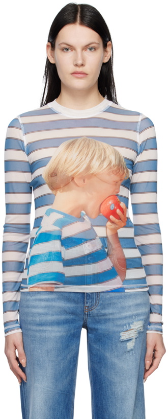Photo: JW Anderson Blue & White Boy With Apple Blouse