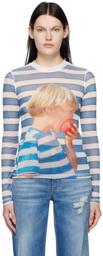 JW Anderson Blue & White Boy With Apple Blouse