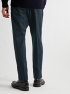 Altea - Tapered Wool-Blend Twill Trousers - Blue