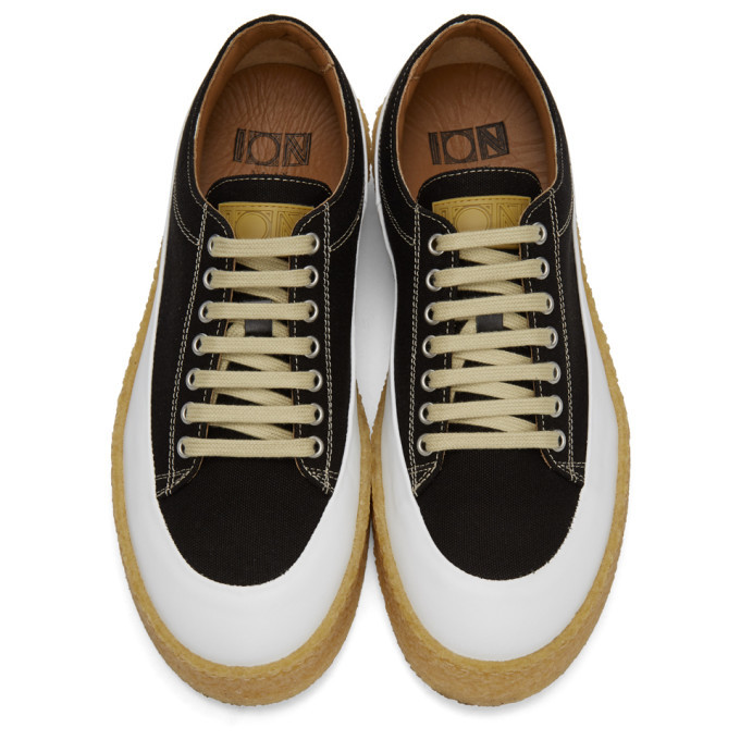 ION Black and White Low-Top Sneakers