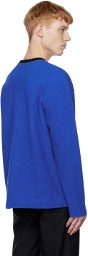 CALVINLUO Blue Crewneck Long Sleeve T-Shirt