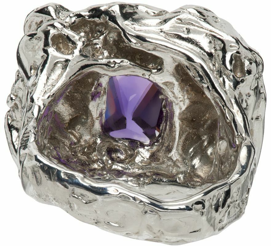 Vasiliki Silver Dapperling Amethyst Signet Ring