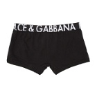Dolce and Gabbana Black Big Logo Regular Boxer Briefs