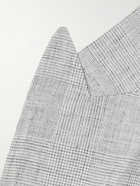 Brunello Cucinelli - Prince of Wales Checked Linen and Wool-Blend Blazer - Gray