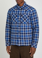 Moncler Grenoble Quilted Checked Stretch-cotton Overshirt Blue