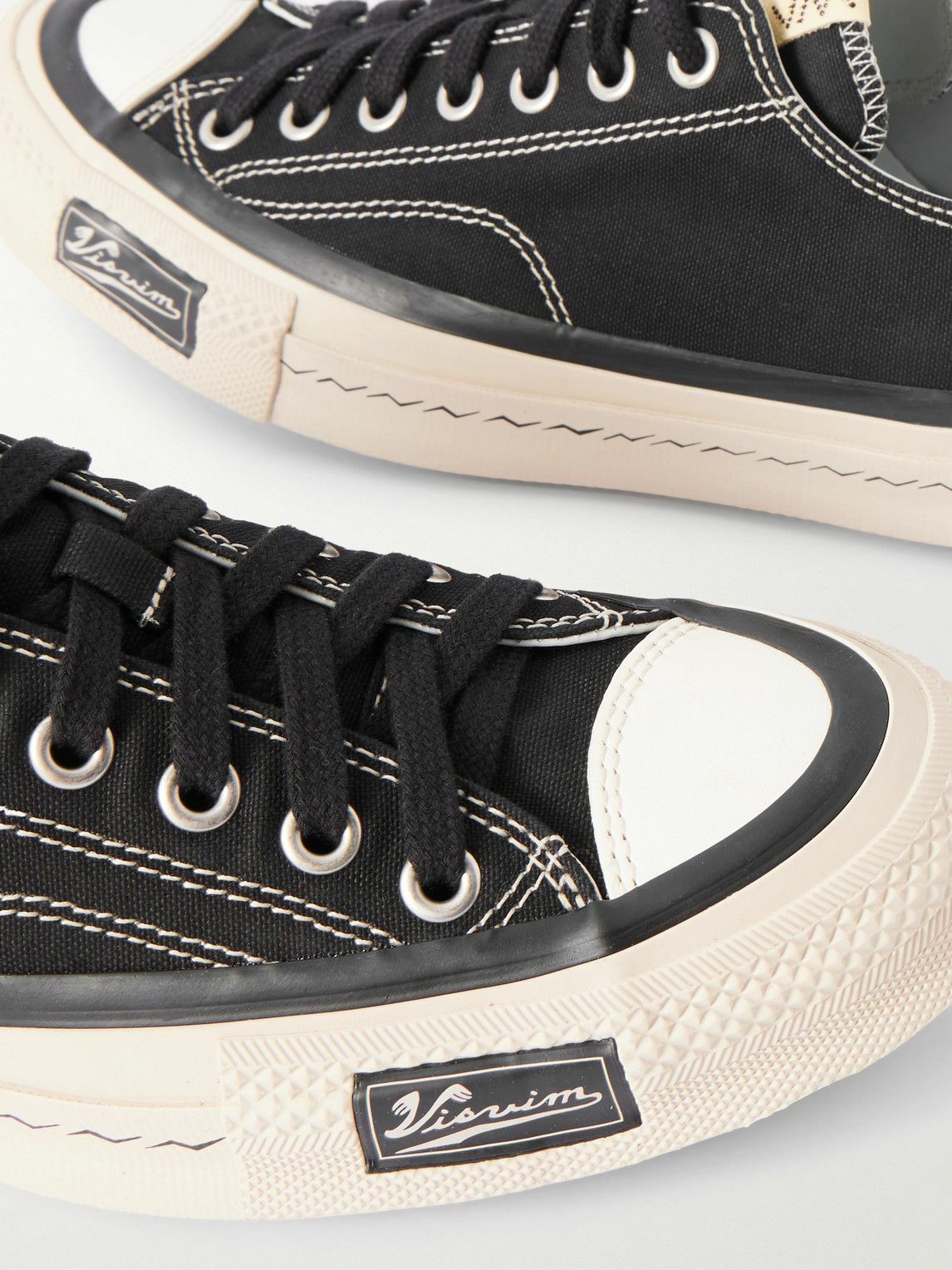 Visvim - Skagway Lo Leather-Trimmed Canvas Sneakers - Black