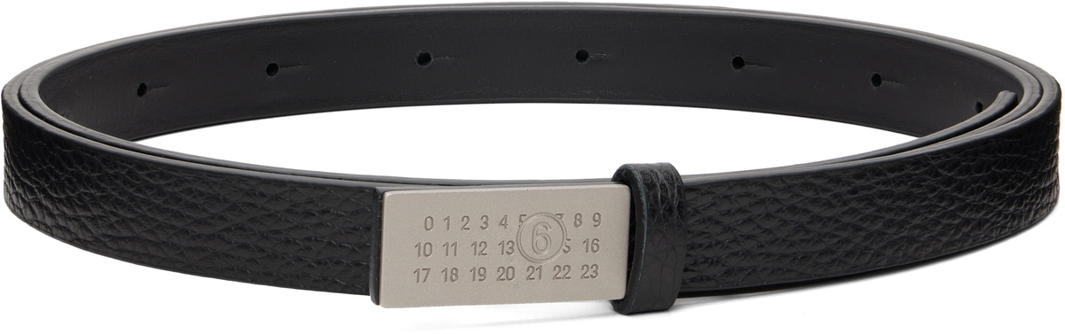 MM6 Maison Margiela Black Numeric Leather Belt