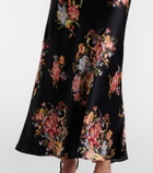 Rodarte Floral lace-trimmed silk midi dress