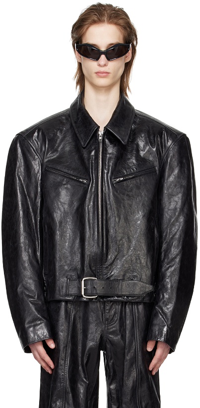 Photo: Alexander Wang Black Belted Leather Jacket