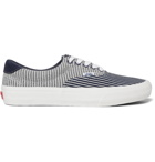 Vans - Vans Vault 59 LX Suede-Trimmed Striped Denim Sneakers - Blue