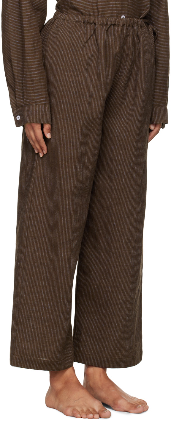 Deiji Studios Brown String Linen Pyjama Set Deiji Studios