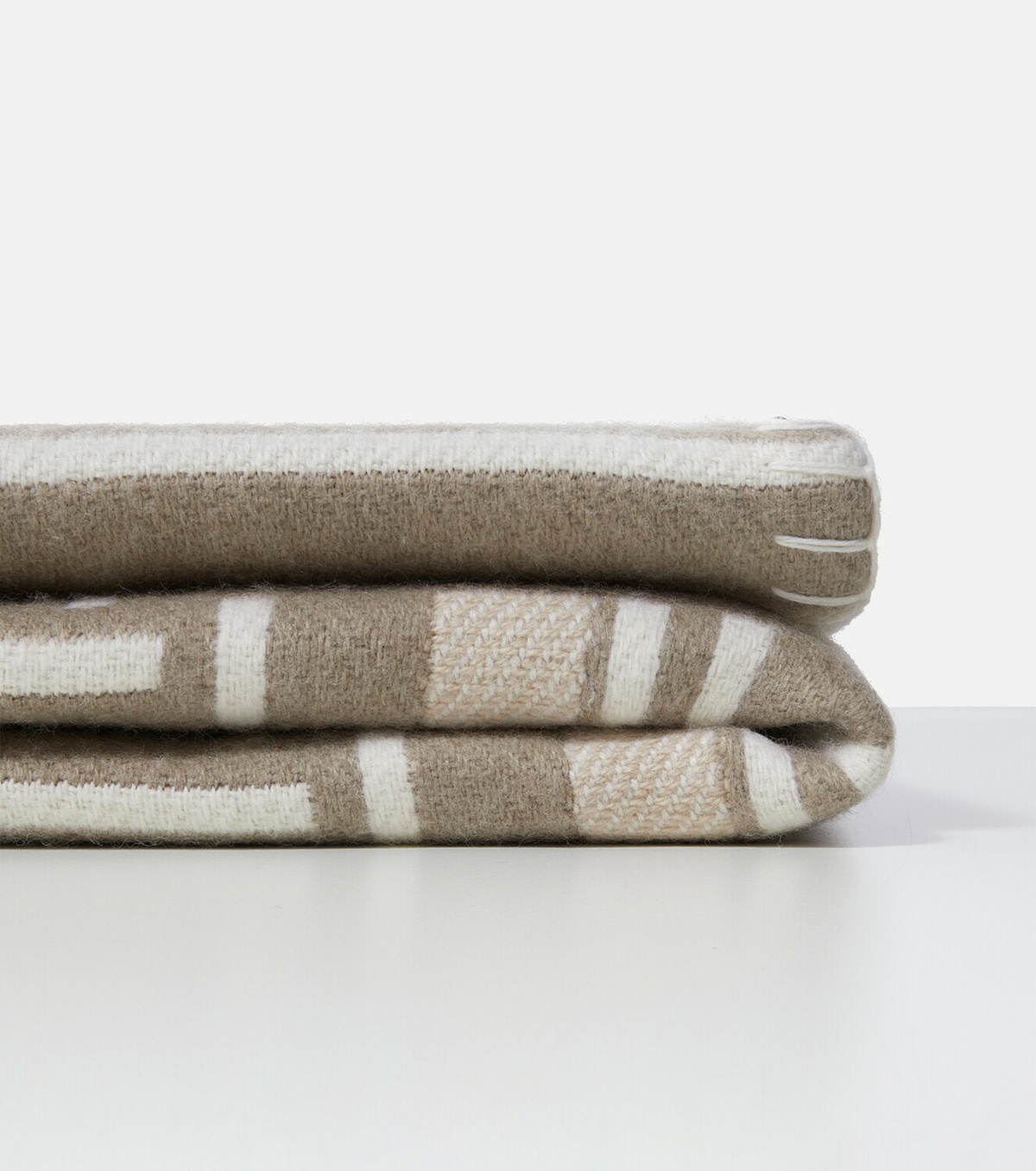Loro Piana Intarsia striped wool and cashmere throw