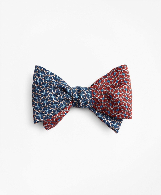 Photo: Brooks Brothers Men's Bit Chain Link Print Reversible Bow Tie | Red/Navy