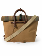 Bleu de Chauffe - Woody Business Leather-Trimmed Checked Canvas Messenger Bag