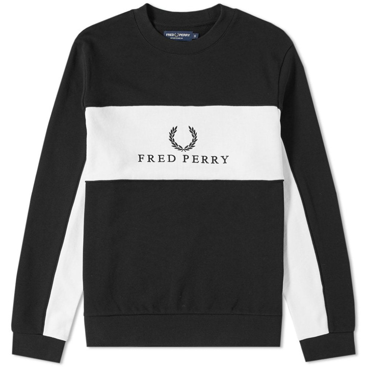 Photo: Fred Perry Panel Piped Sweat Black