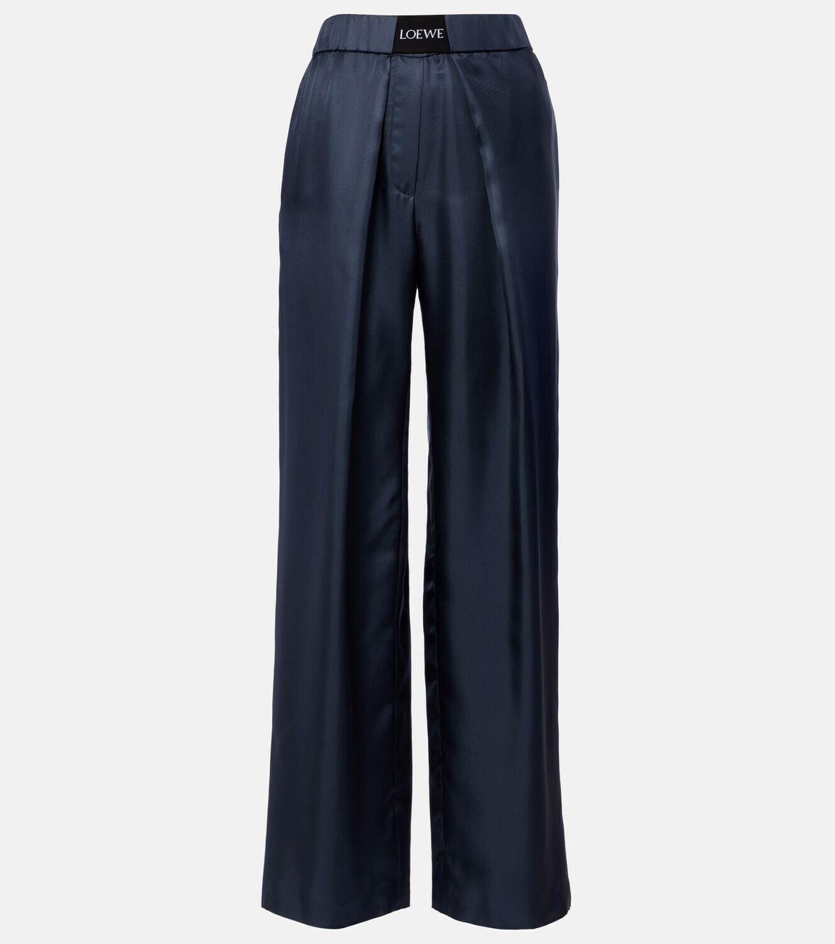 Loewe Logo silk wide-leg pants