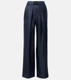 Loewe Logo silk wide-leg pants