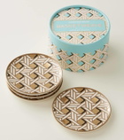 Jonathan Adler Basketweave set of 4 coasters