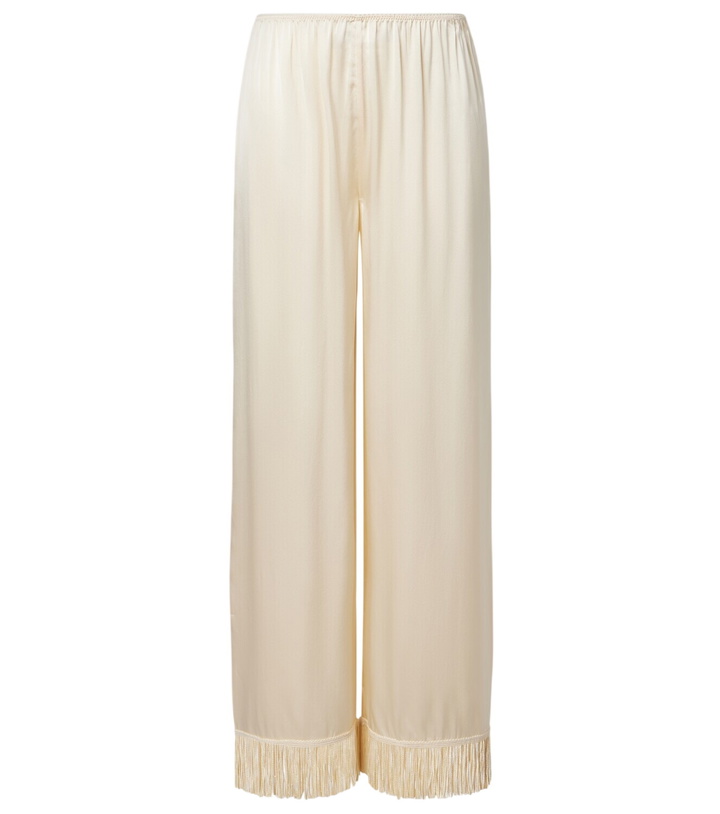 Photo: Dôen Lavon fringed silk satin wide-leg pants