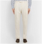 Odyssee - Ivory Monroe Striped Hopsack Suit Trousers - Neutrals