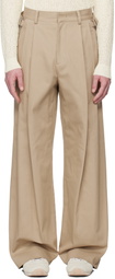System SSENSE Exclusive Beige Herringbone Trousers