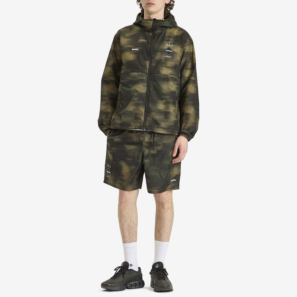 F.C. Real Bristol Men's Speed Camo Hooded Jacket in Woodland F.C.