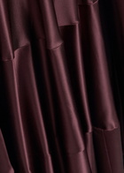 Tory Burch Asymmetric Satin Midi Dress Dark Red