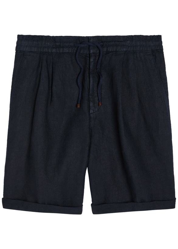Photo: Brunello Cucinelli Bermuda Linen Shorts Navy
