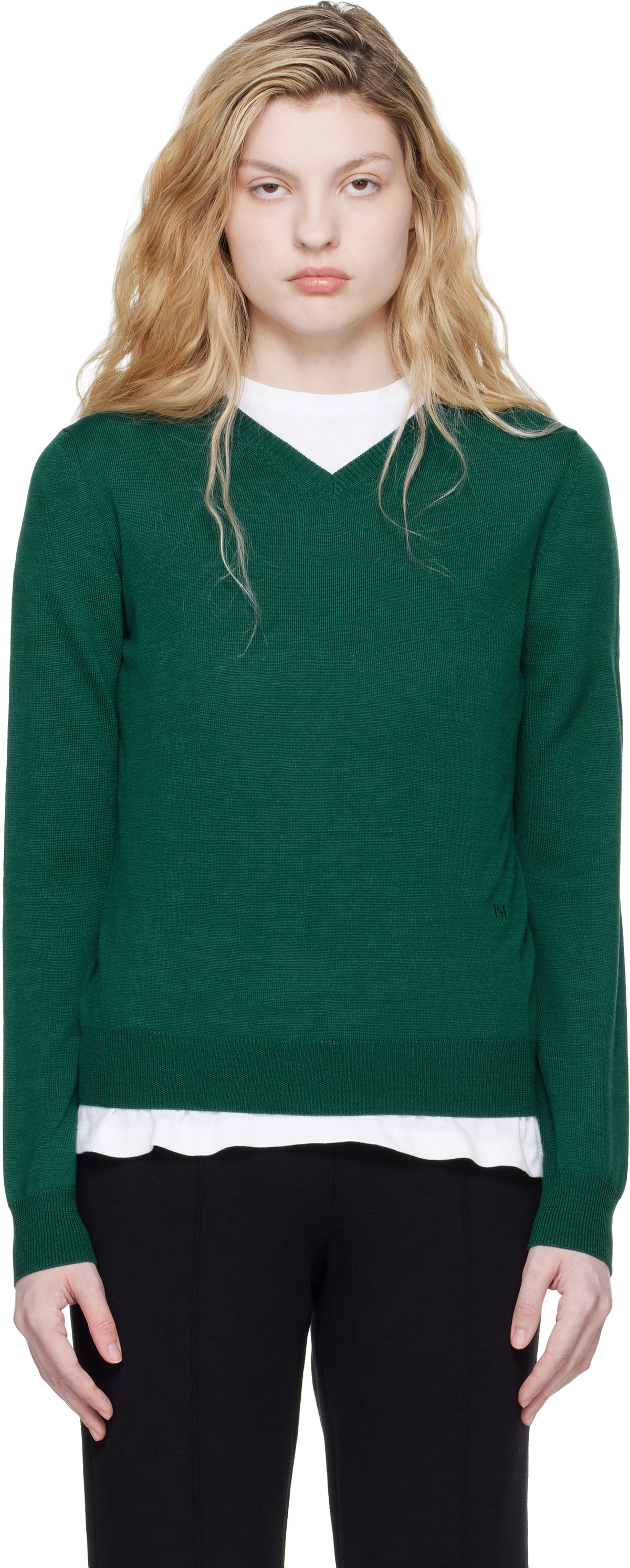 High Sport Green Billie Vneck Sweater