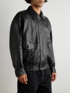 SAINT LAURENT - Full-Grain Leather Bomber Jacket - Black