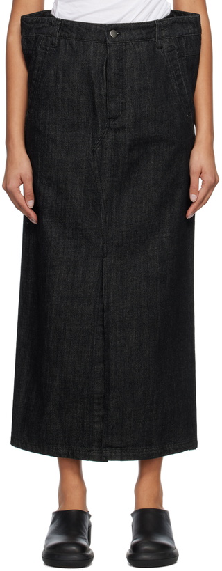 Photo: Subtle Le Nguyen Black Flat Denim Maxi Skirt