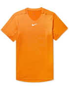 Nike Tennis - Court Advantage Slim-Fit Logo-Print Recycled Dri-FIT Tennis T-Shirt - Orange