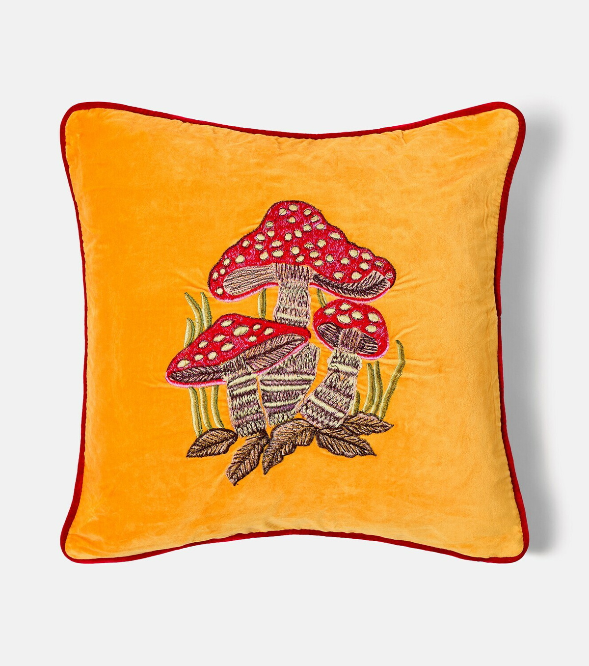 Les-Ottomans Embroidered coton velvet cushion