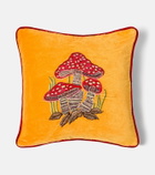 Les-Ottomans Embroidered coton velvet cushion
