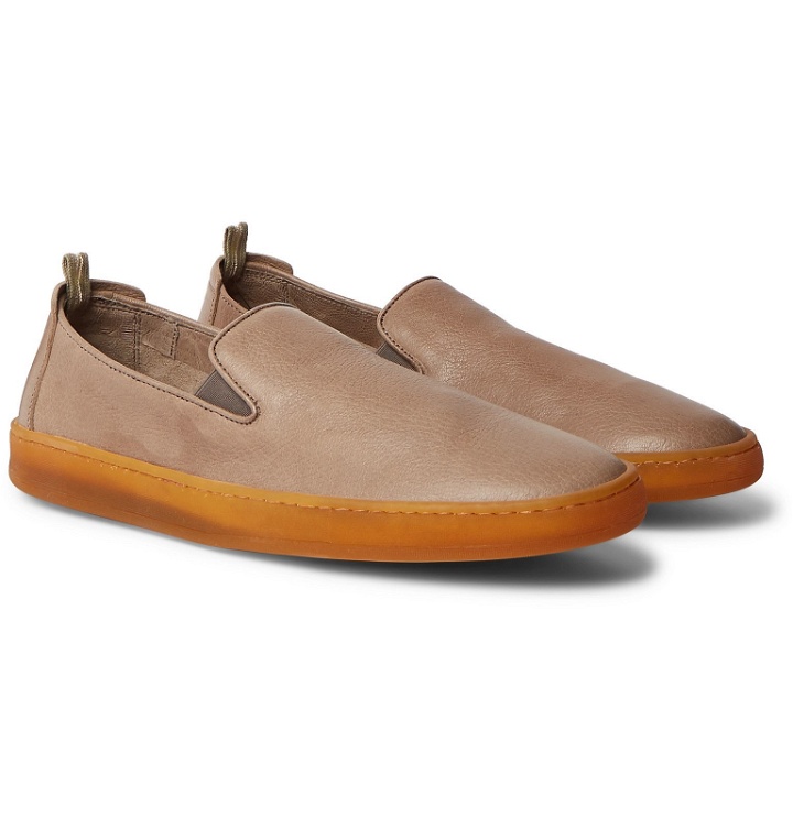 Photo: Officine Creative - Key Full-Grain Leather Slip-On Sneakers - Brown