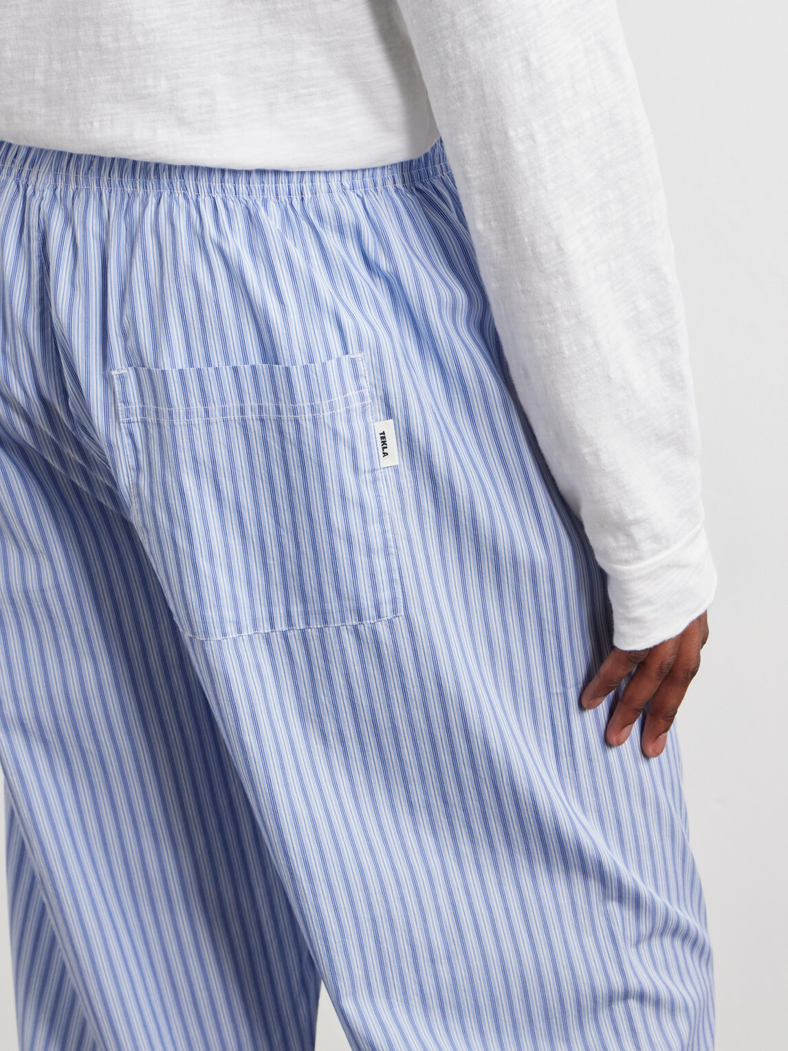 TEKLA - Straight-Leg Striped Organic Cotton Pyjama Trousers - Blue