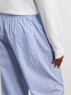 TEKLA - Straight-Leg Striped Organic Cotton Pyjama Trousers - Blue