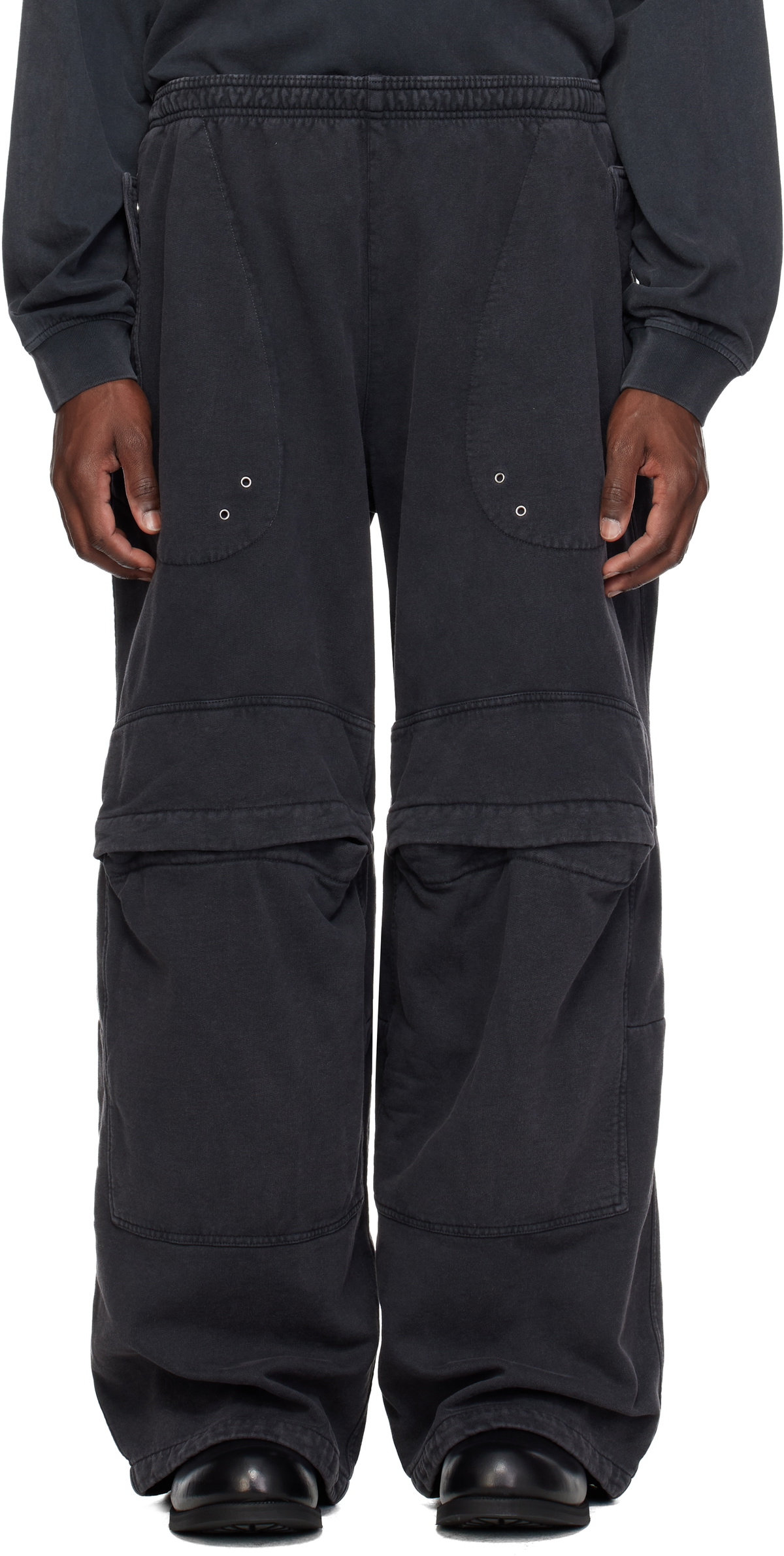Alexander Wang Black Articulated Mid-Rise Cargo Sweatpants