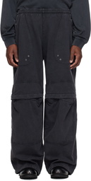 Alexander Wang Black Articulated Mid-Rise Cargo Sweatpants