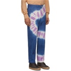 The Elder Statesman Navy and Purple Tie-Dye Jeans