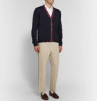 Gucci - Webbing-Trimmed Wool Cardigan - Men - Navy