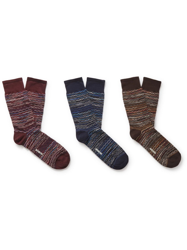 Photo: Missoni - Three-Pack Cotton-Blend Socks - Multi