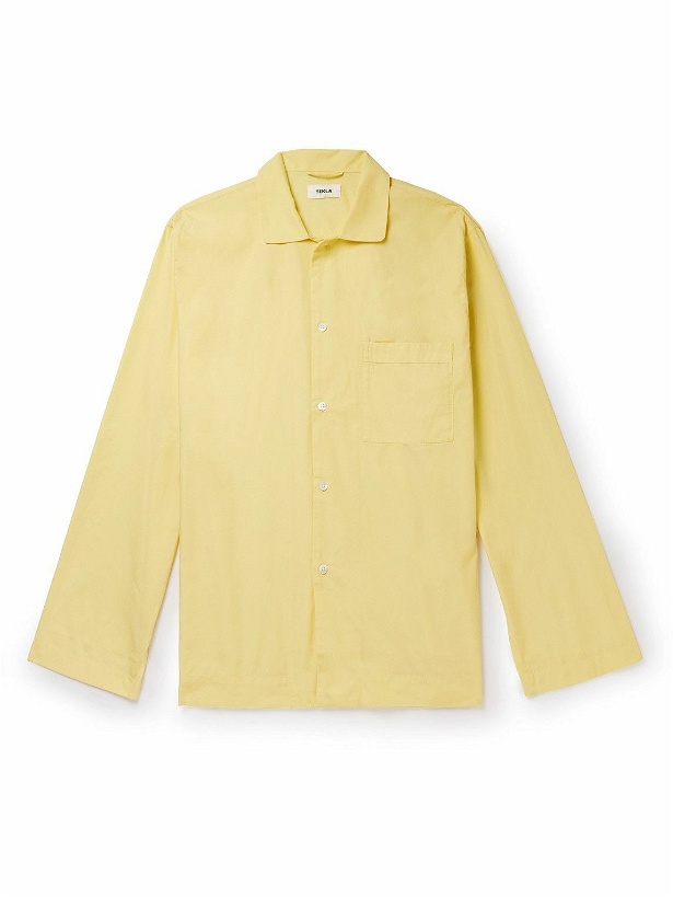 Photo: TEKLA - Camp-Collar Organic Cotton-Poplin Pyjama Shirt - Yellow